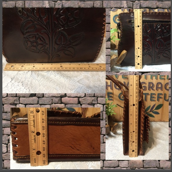 Rising Sun authentic tooled leather handbag - Picture 6 of 8